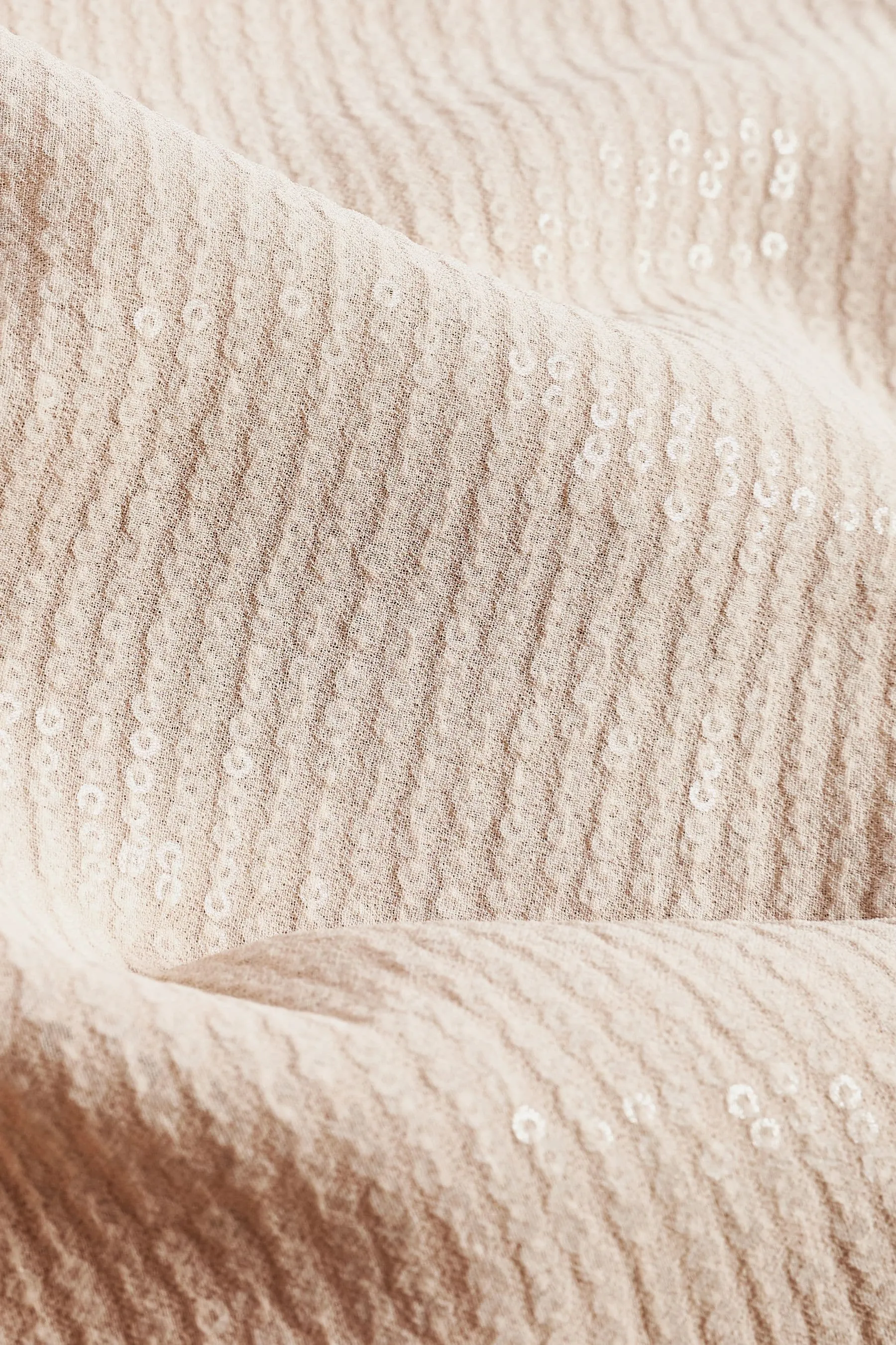 Crema  - Gonna midi con Paillettes a rete