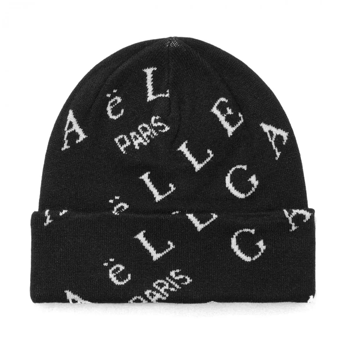 Cuffia Beanie In Maglia Jacquard Con Logo