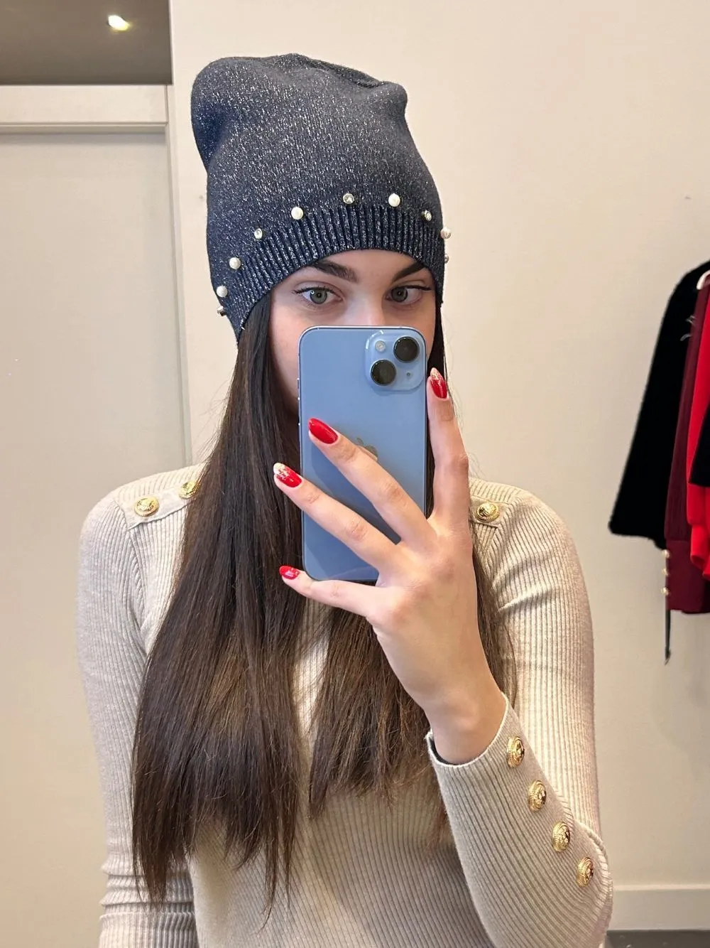 Cuffia perle lurex