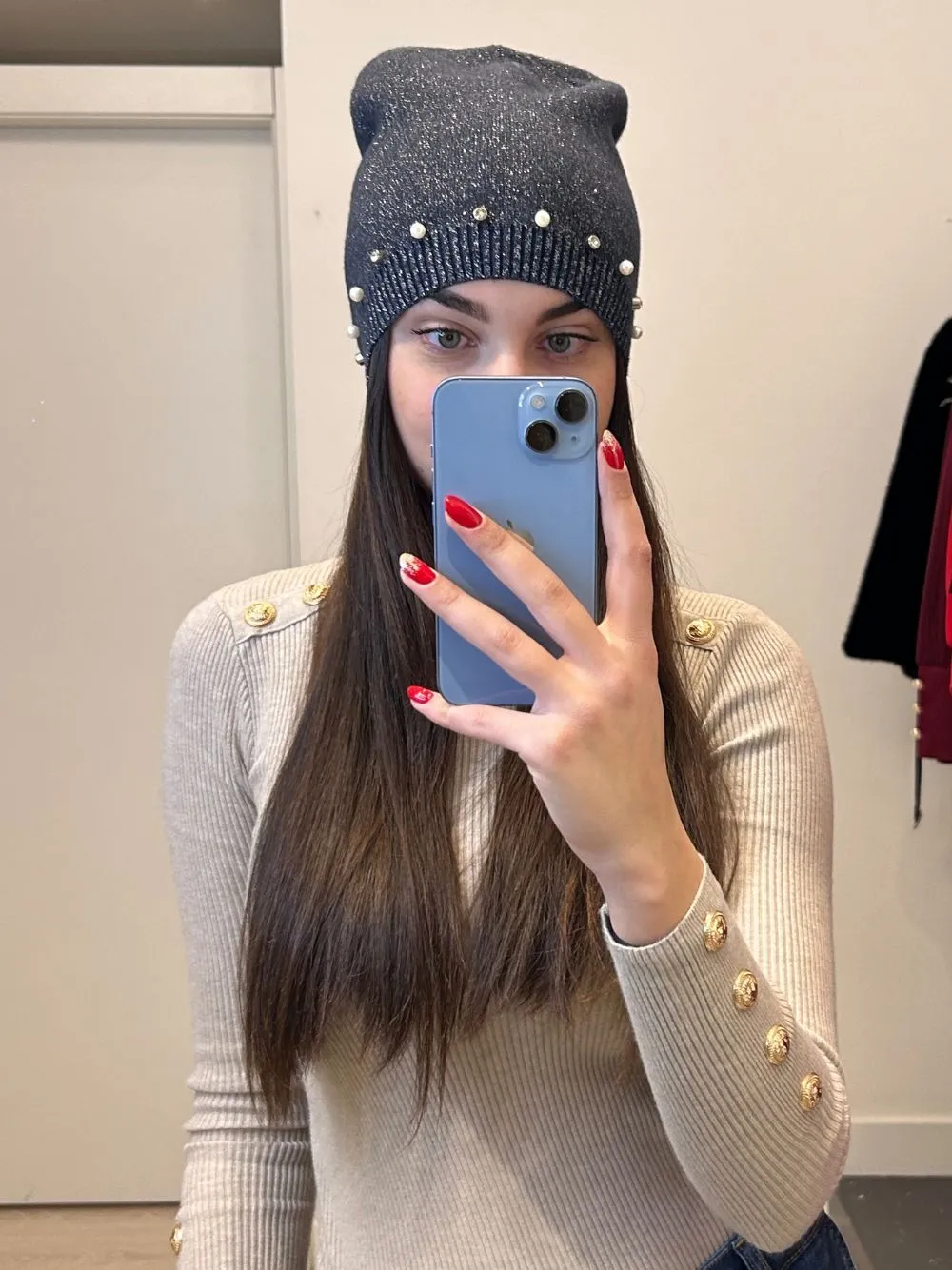 Cuffia perle lurex