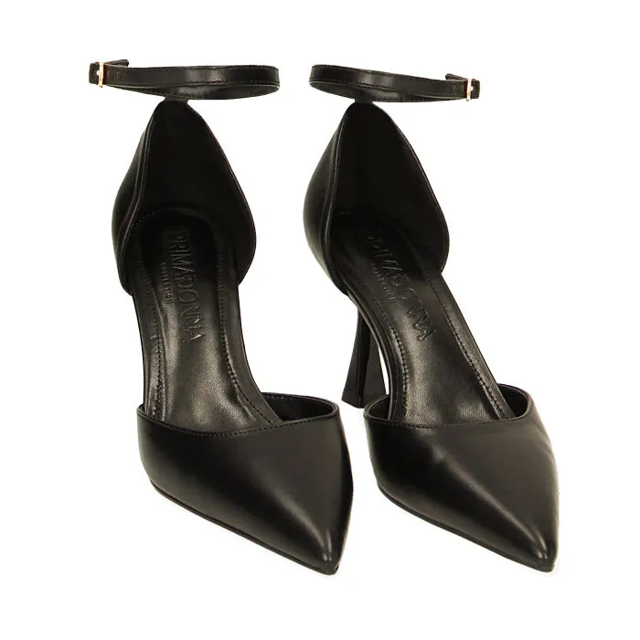 Décolleté Open Shank nere, tacco 8 cm