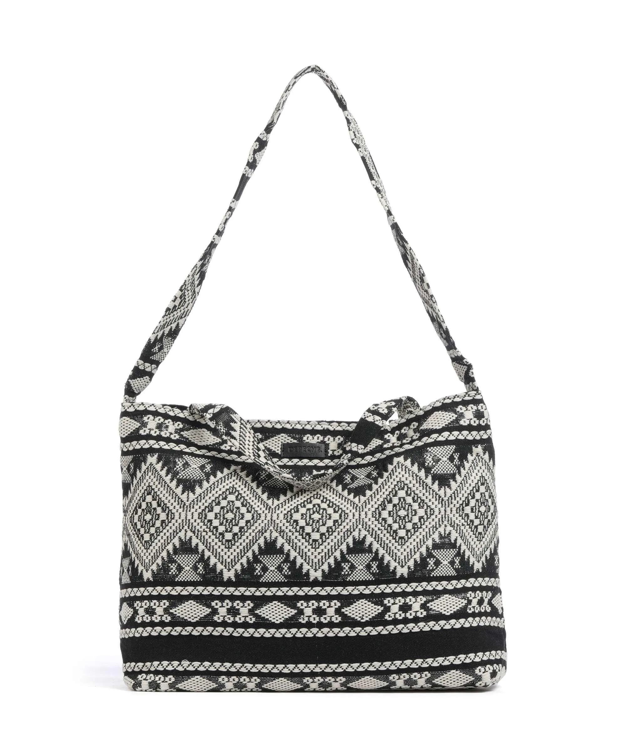  Depeche Soft Luxury Borsa shopper cotone nero/bianco  