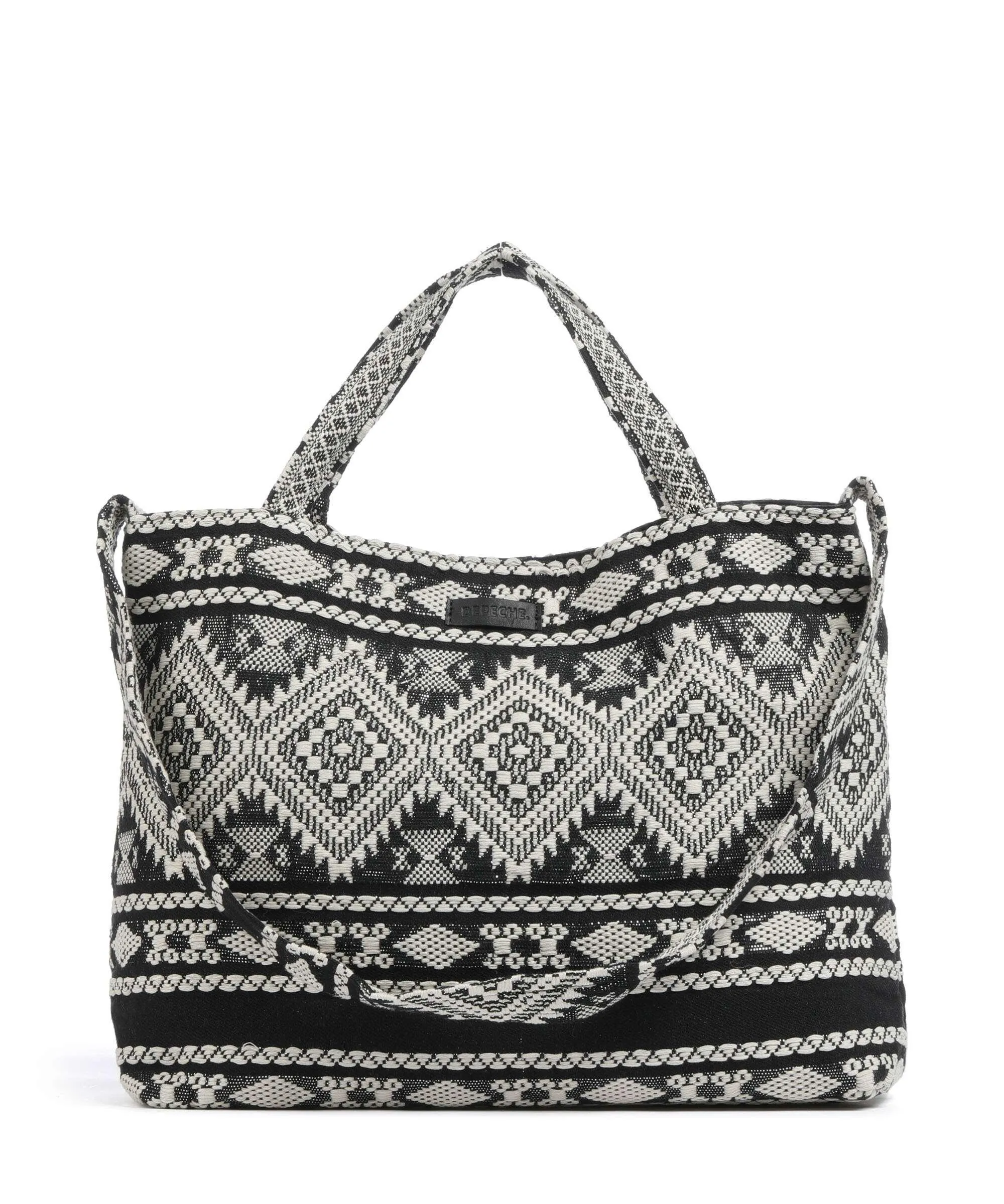  Depeche Soft Luxury Borsa shopper cotone nero/bianco  