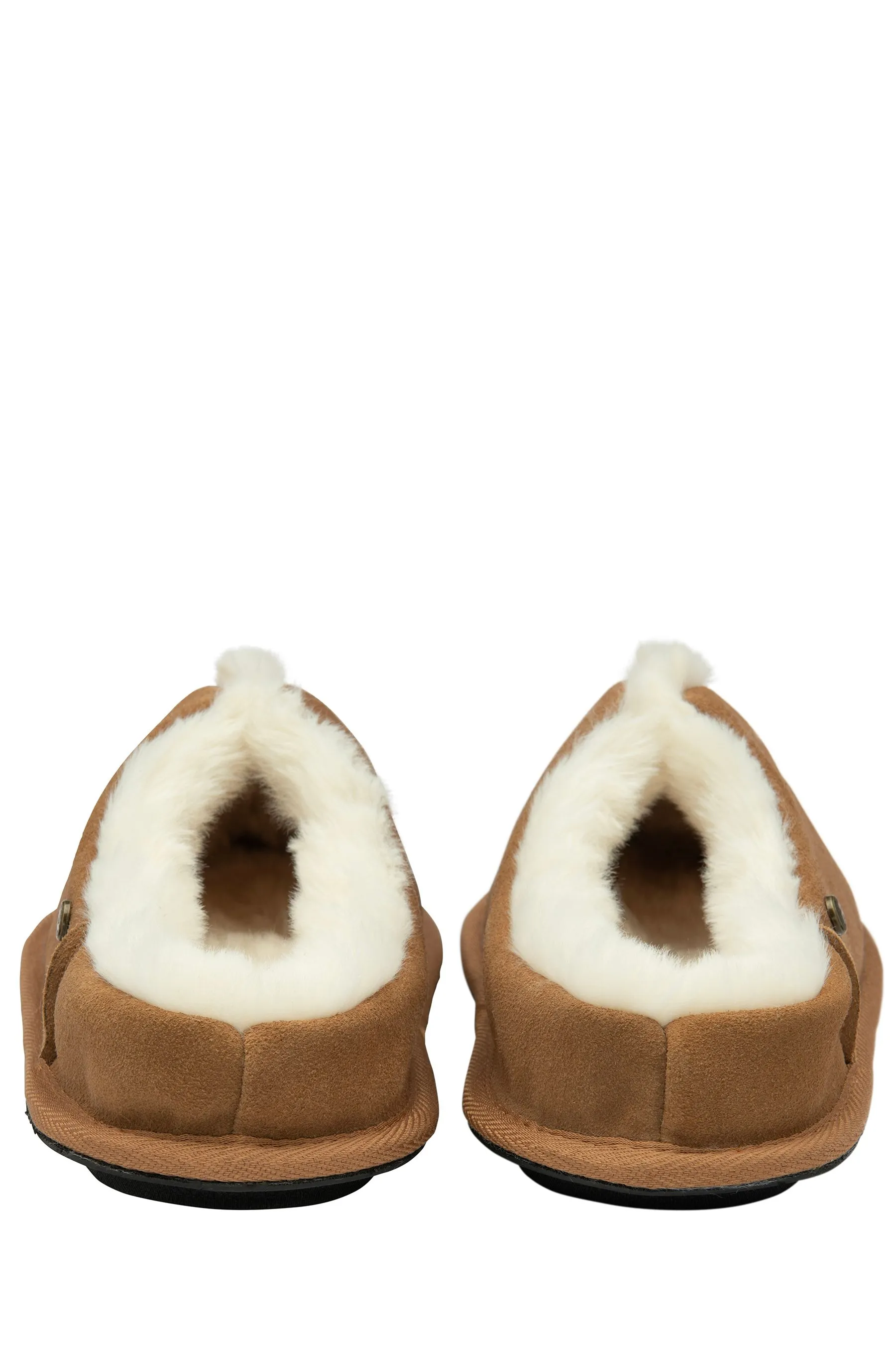Dunlop Uomo - Pantofole a sabot chiusi in vero camoscio con fodera in pelliccia sintetica