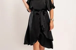 Elegante abito midi con cut-out Thiena, nero
