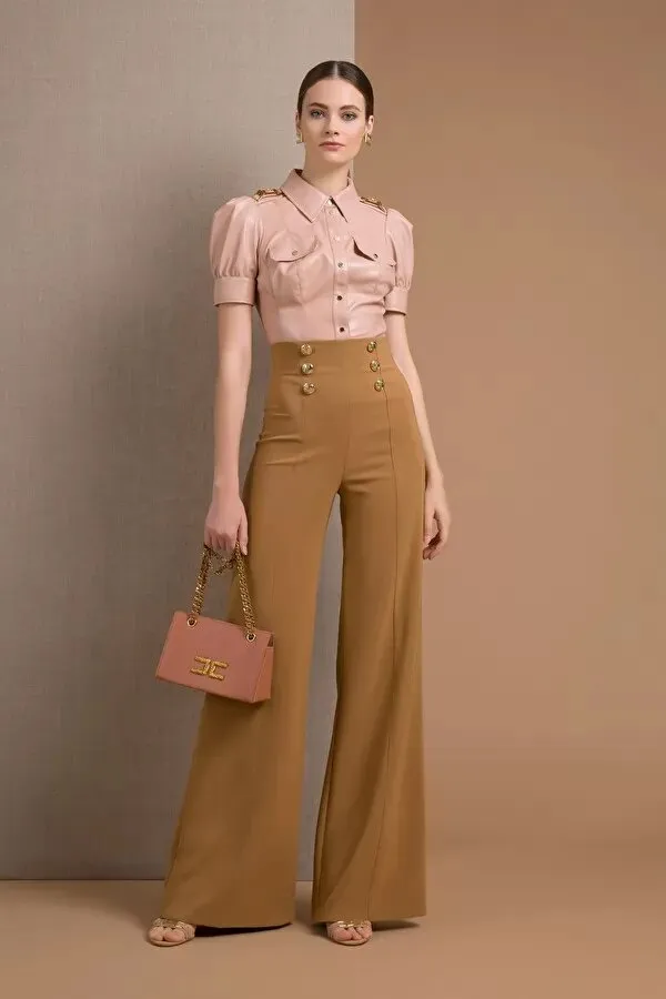ELISABETTA FRANCHI Camicia effetto nappa