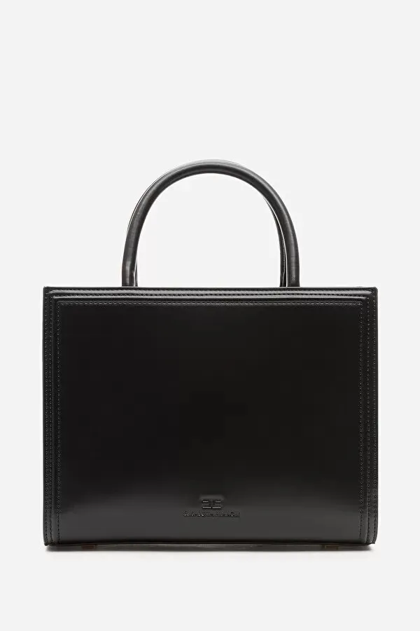 ELISABETTA FRANCHI Shopper a mano piccola con logo e profili embossed