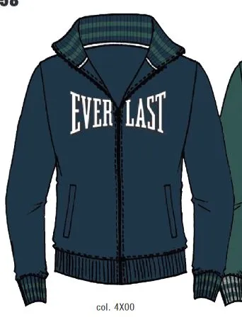 EVERLAST NATURAL EVOLUTION felpa invernale zip intera da uomo colore navy