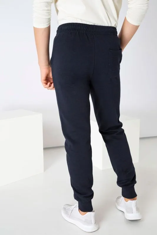EVERLAST PANTALONE UOMO  Navy  in felpa invernale con polsino al fondo