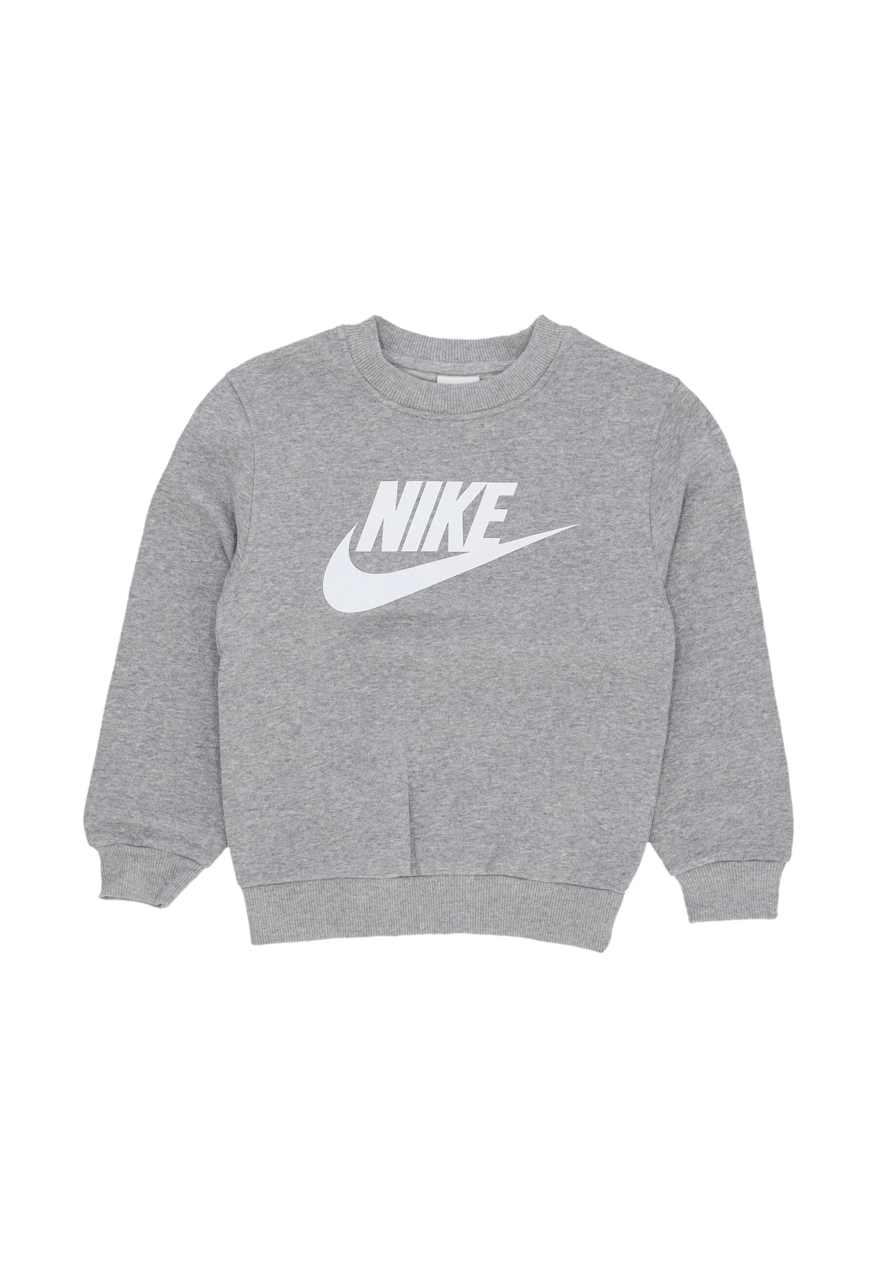 Felpa Girocollo Ragazzo Sportswear Fleece Crewneck Dk Grey Heather/white