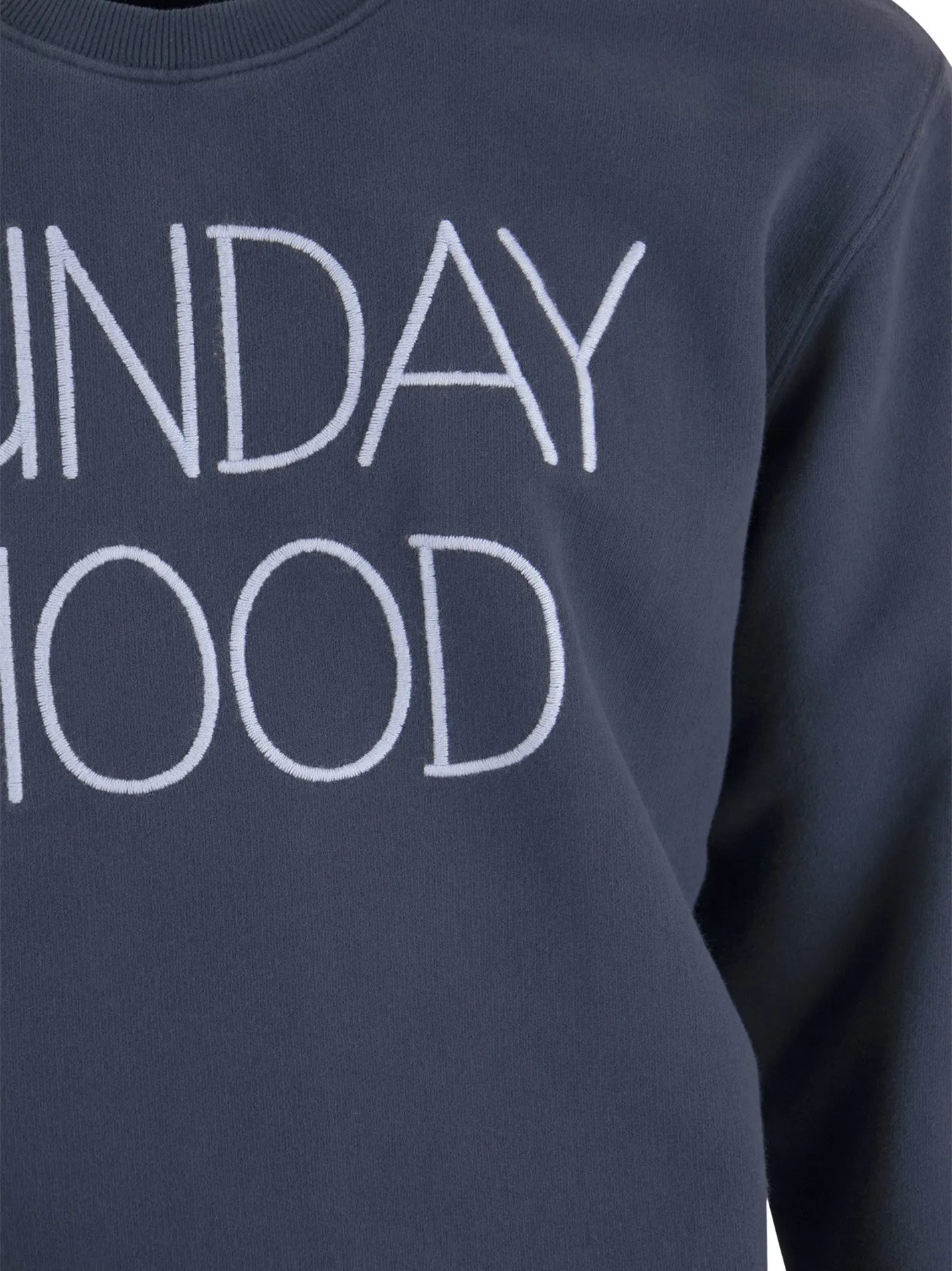 Felpa in cotone con scritta SUNDAY MOOD