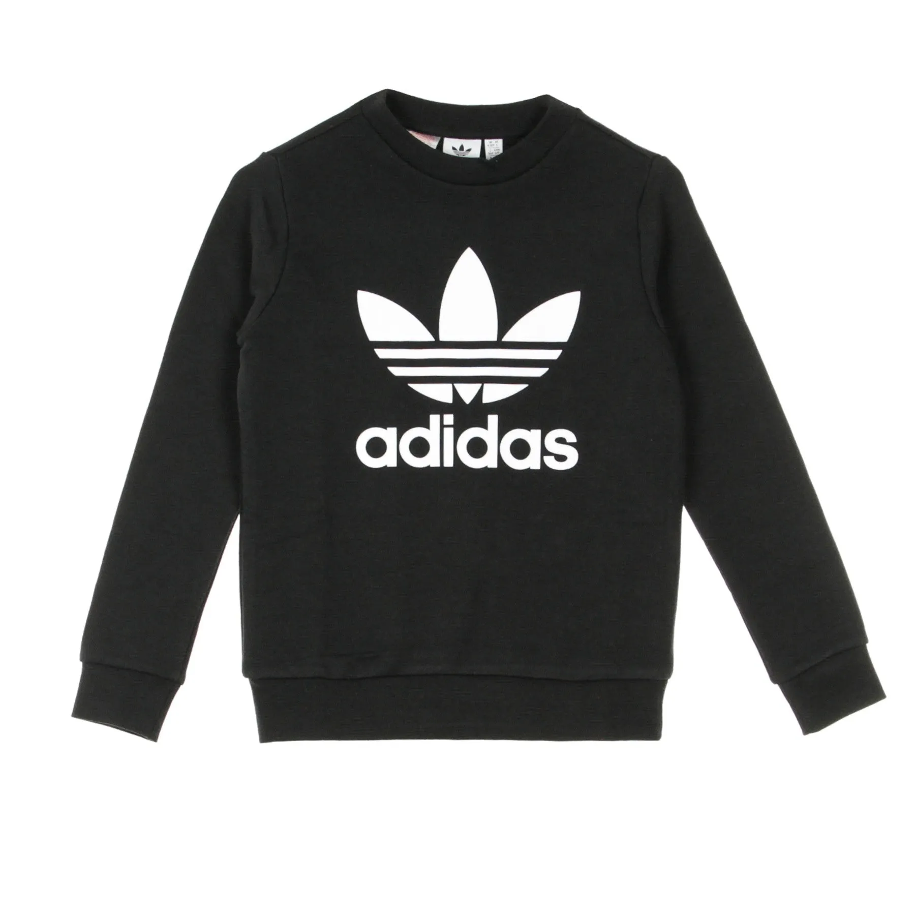 Felpa Leggera Girocollo Ragazzo Trefoil Crew Black/white