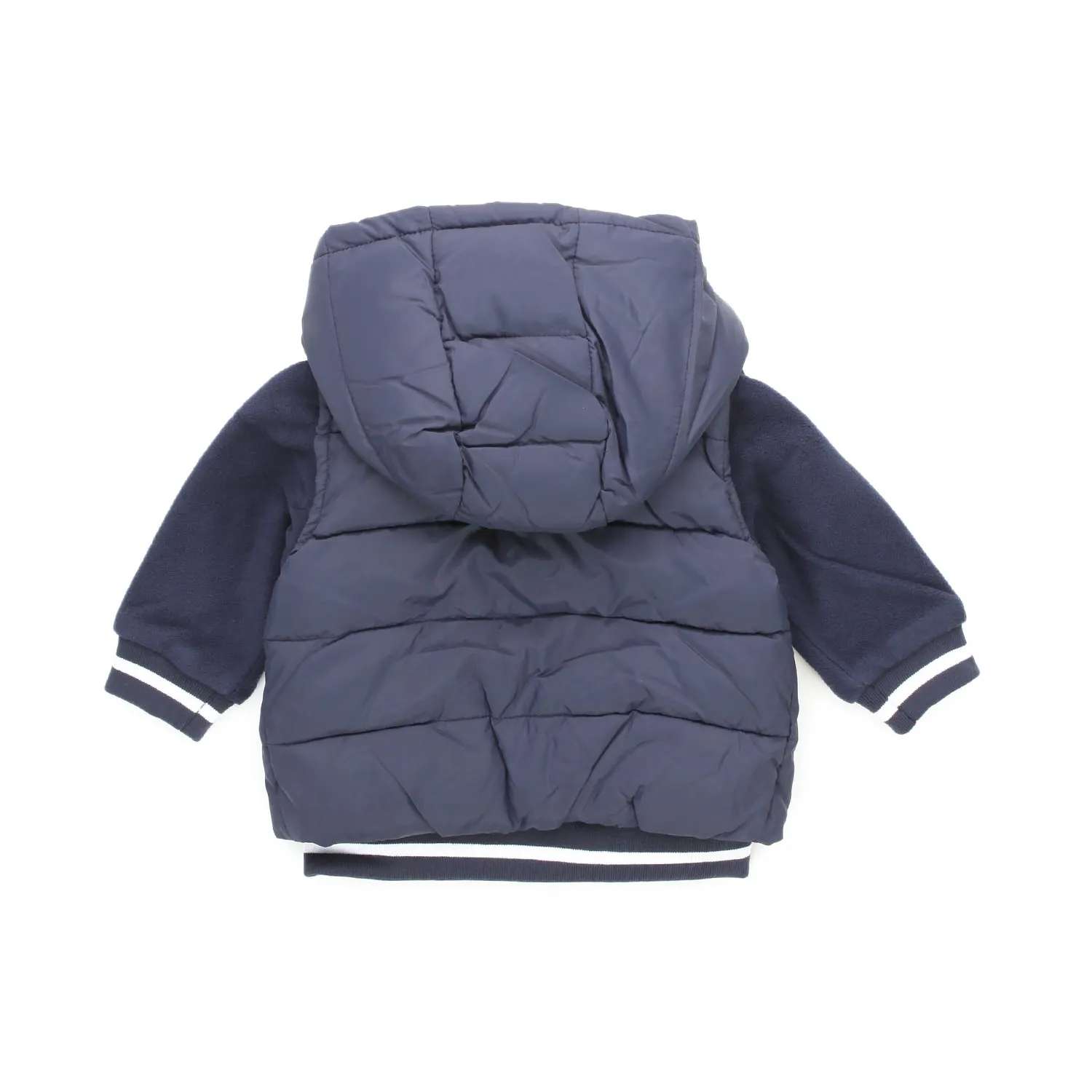 Felpa Pile Blu Con Gilet Trapuntato Bebè E Bambino