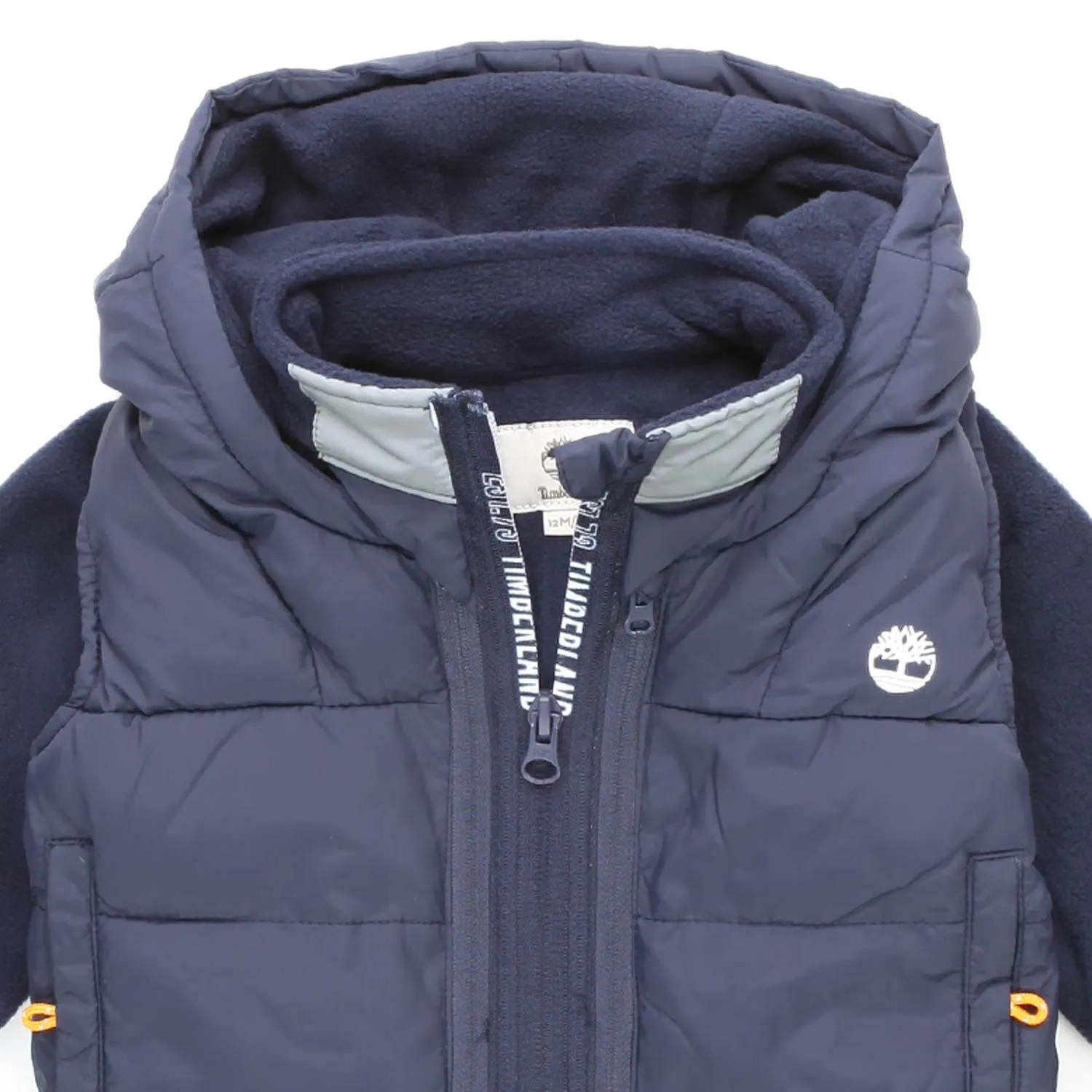 Felpa Pile Blu Con Gilet Trapuntato Bebè E Bambino