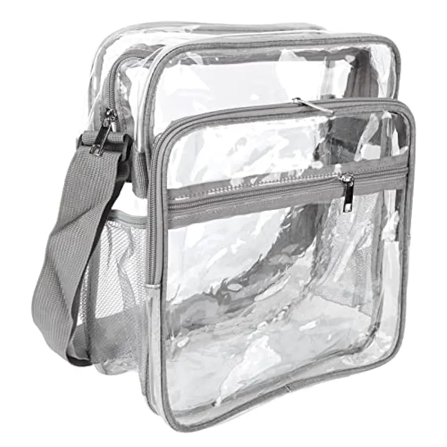 FOLOSAFENAR Borsa a Tracolla Trasparente, Borsa a Tracolla Trasparente alla Moda Cerniera Robusta Impermeabile Punti rinforzati 