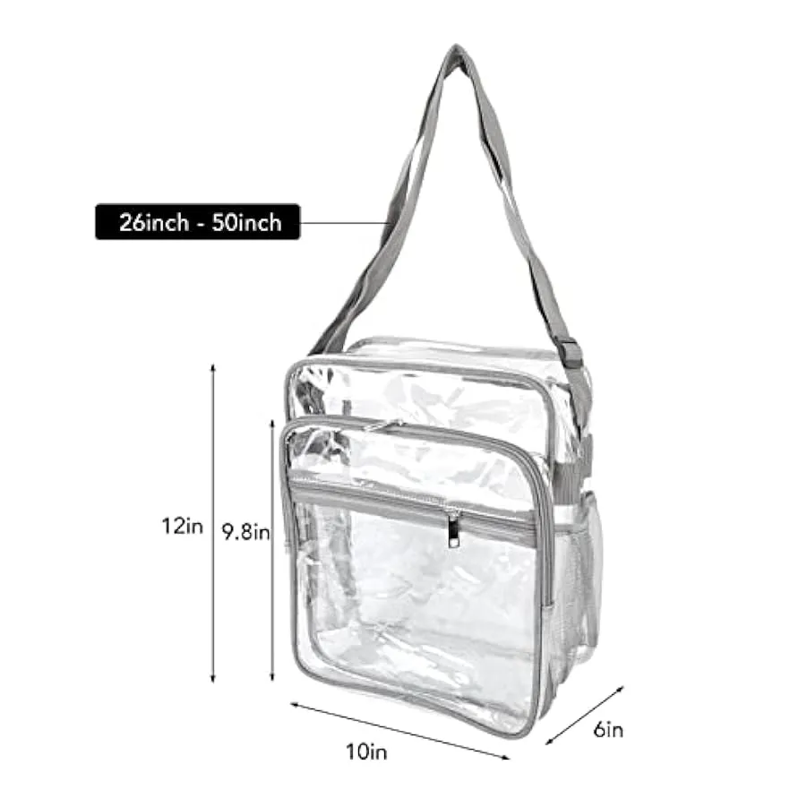 FOLOSAFENAR Borsa a Tracolla Trasparente, Borsa a Tracolla Trasparente alla Moda Cerniera Robusta Impermeabile Punti rinforzati 