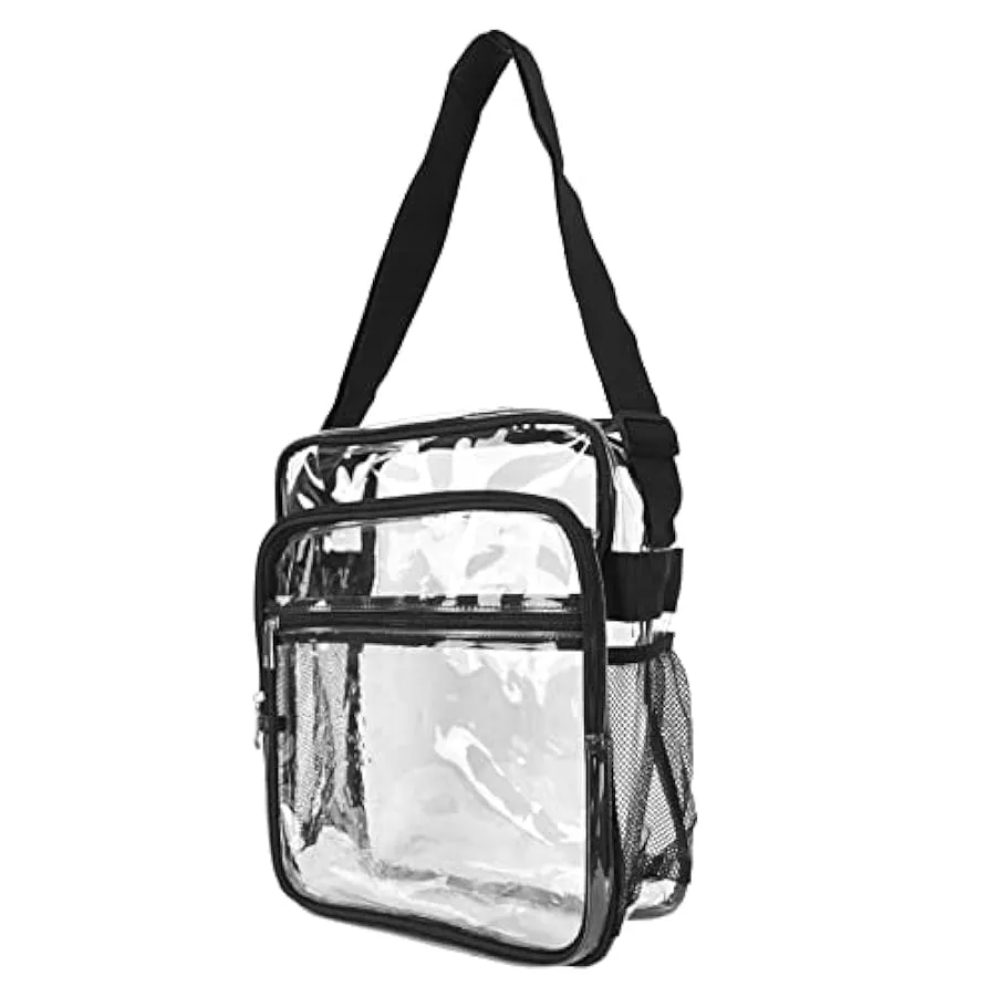 FOLOSAFENAR Borsa a Tracolla Trasparente, Borsa a Tracolla Trasparente alla Moda Cerniera Robusta Impermeabile Punti rinforzati 