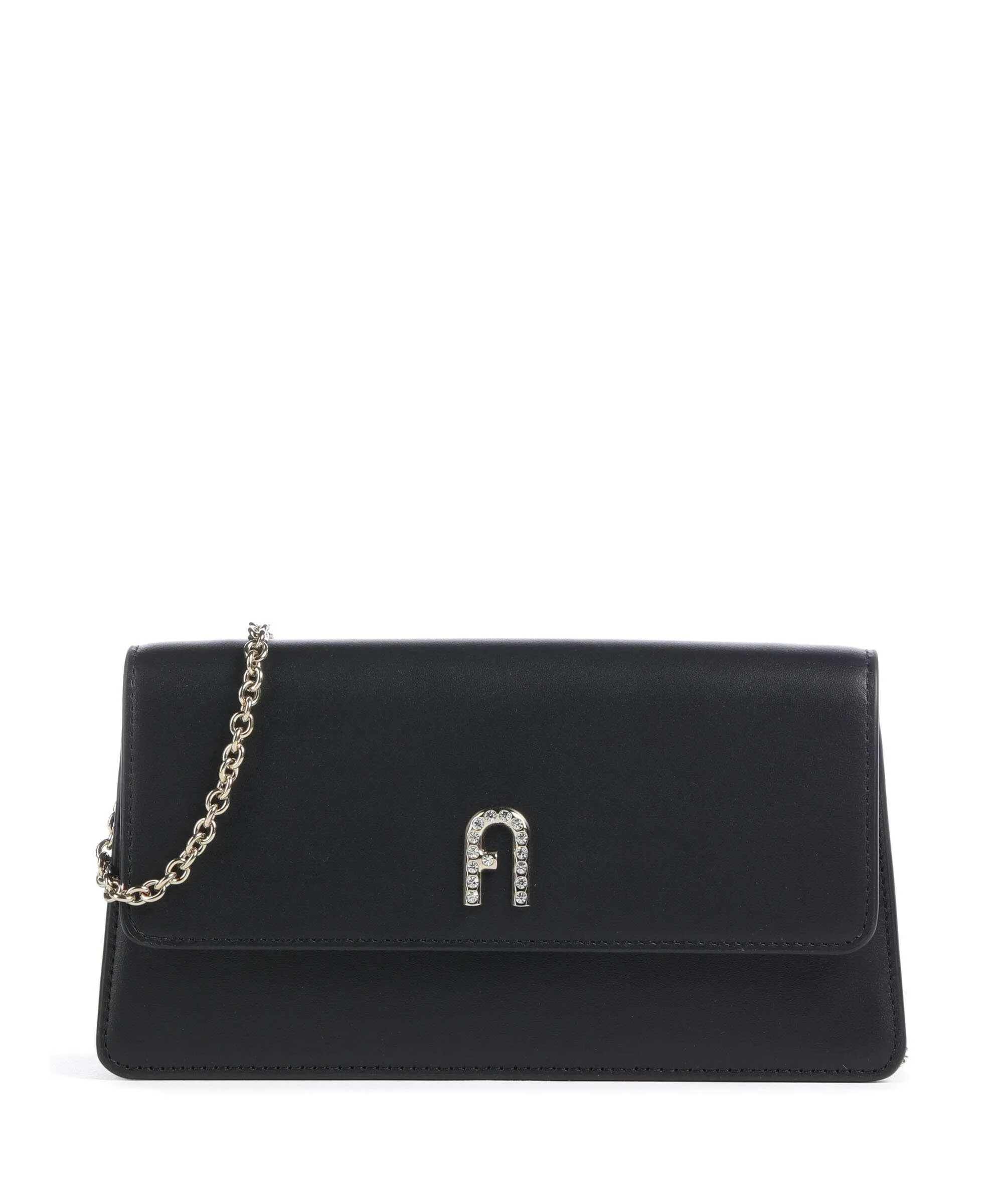  Furla Diamante Mini Borsa a tracolla pelle a grana fine nero  