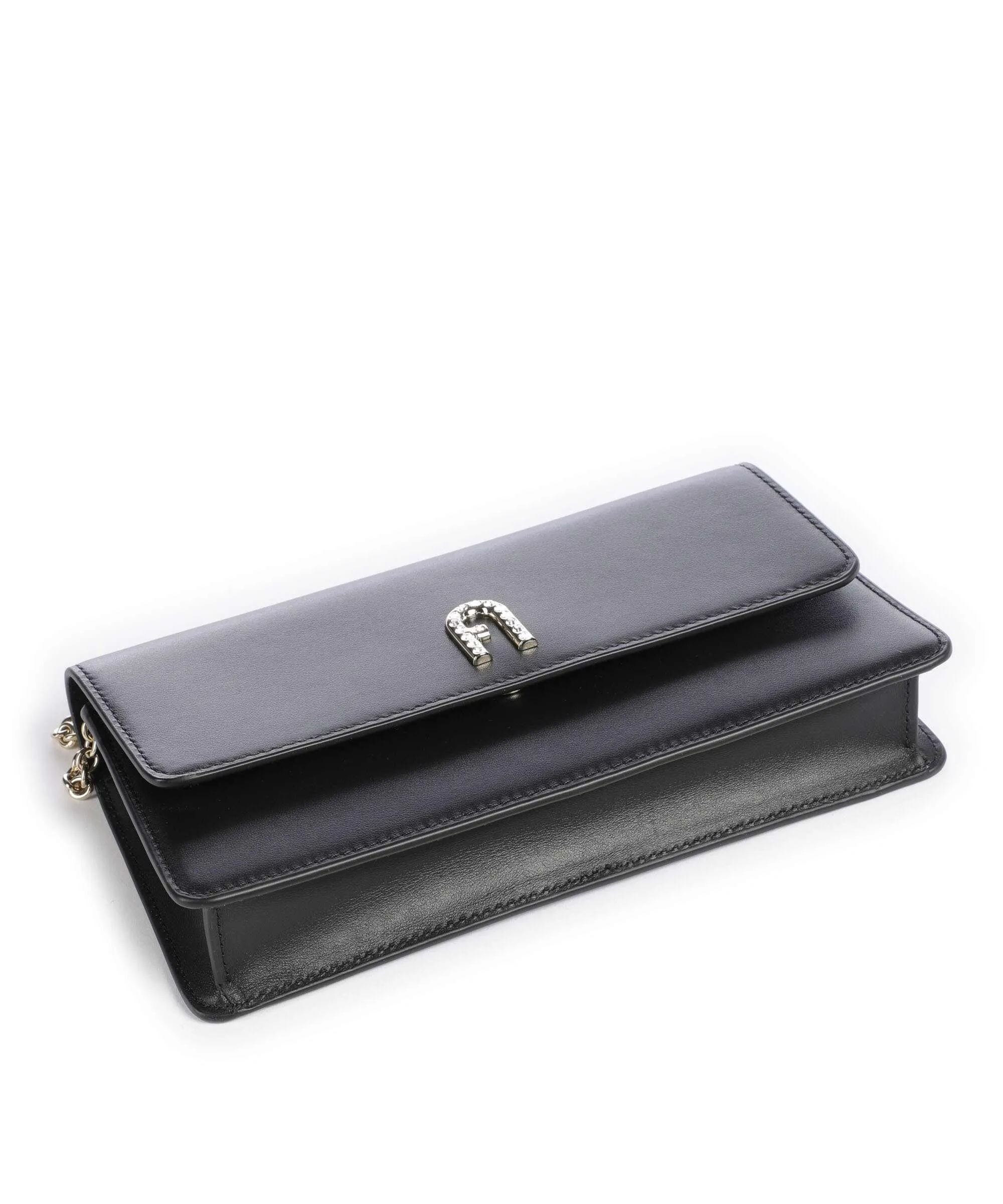  Furla Diamante Mini Borsa a tracolla pelle a grana fine nero  