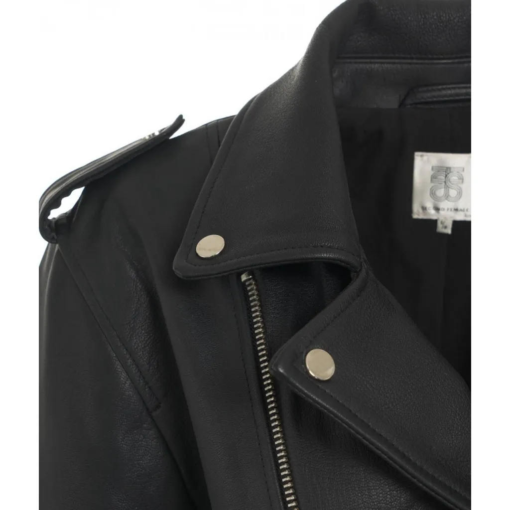 Giacca biker in pelle nero
