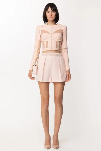 Giacca crop effetto bustier Rosa Baby