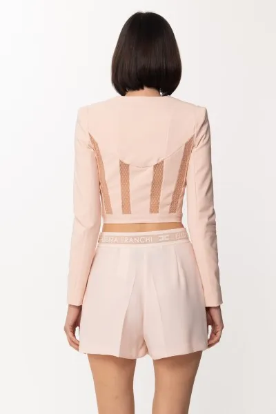 Giacca crop effetto bustier Rosa Baby
