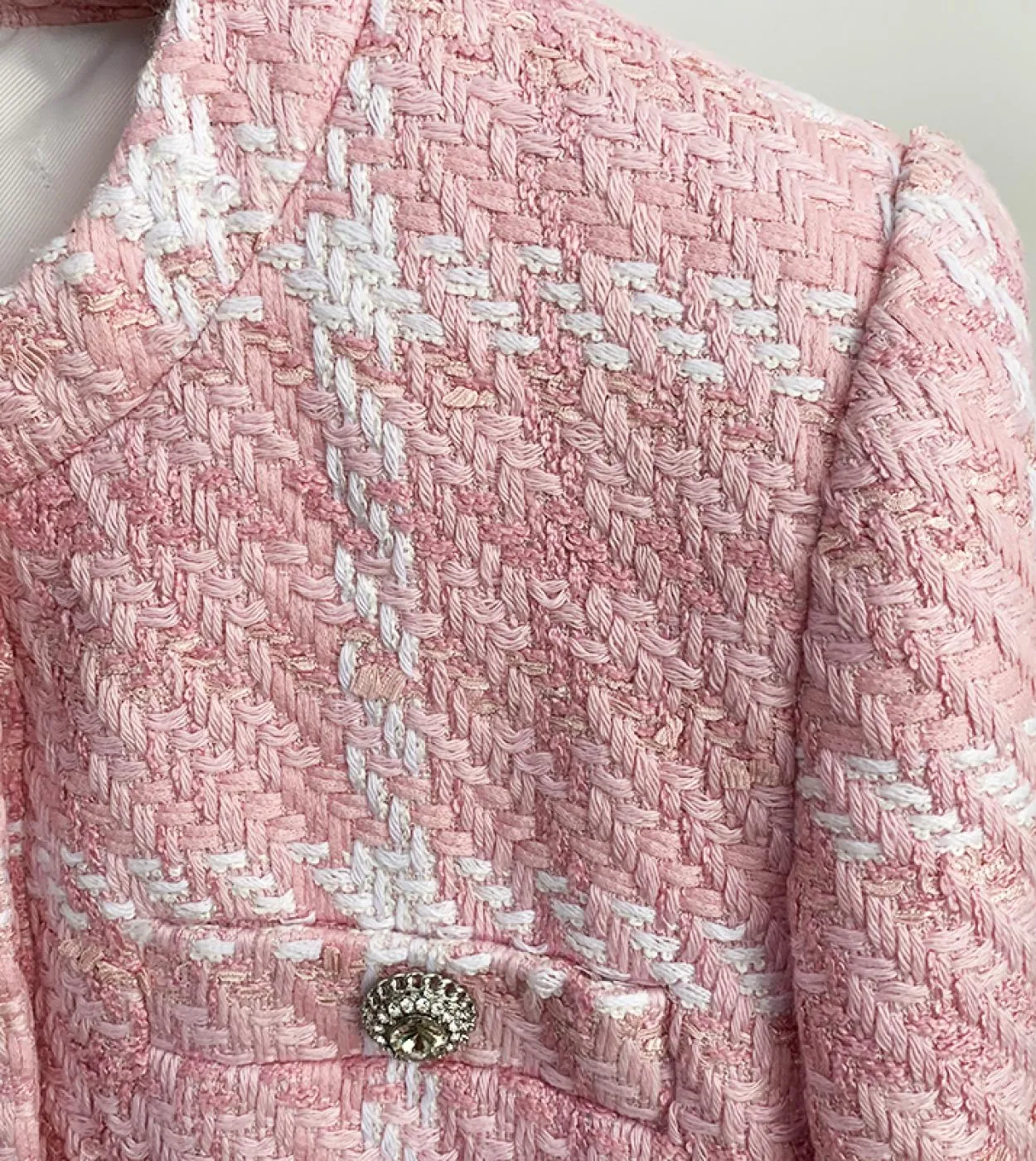 Giacca da donna di design 2022 più recente di alta qualità Giacche da giacca corta in tweed scozzese con bottoni in misto lana