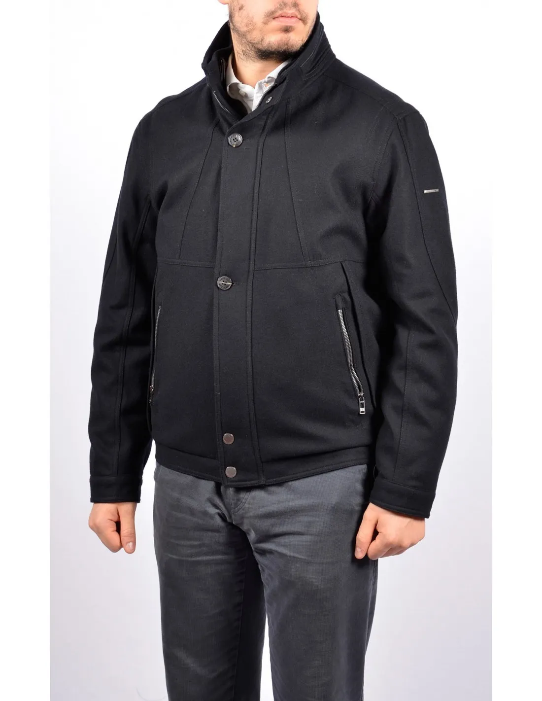 Giaccone Lana Blu Matteo bomber invernale A / I