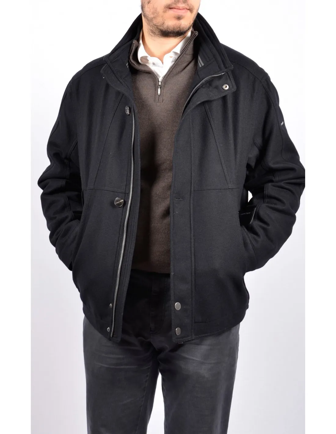 Giaccone Lana Blu Matteo bomber invernale A / I