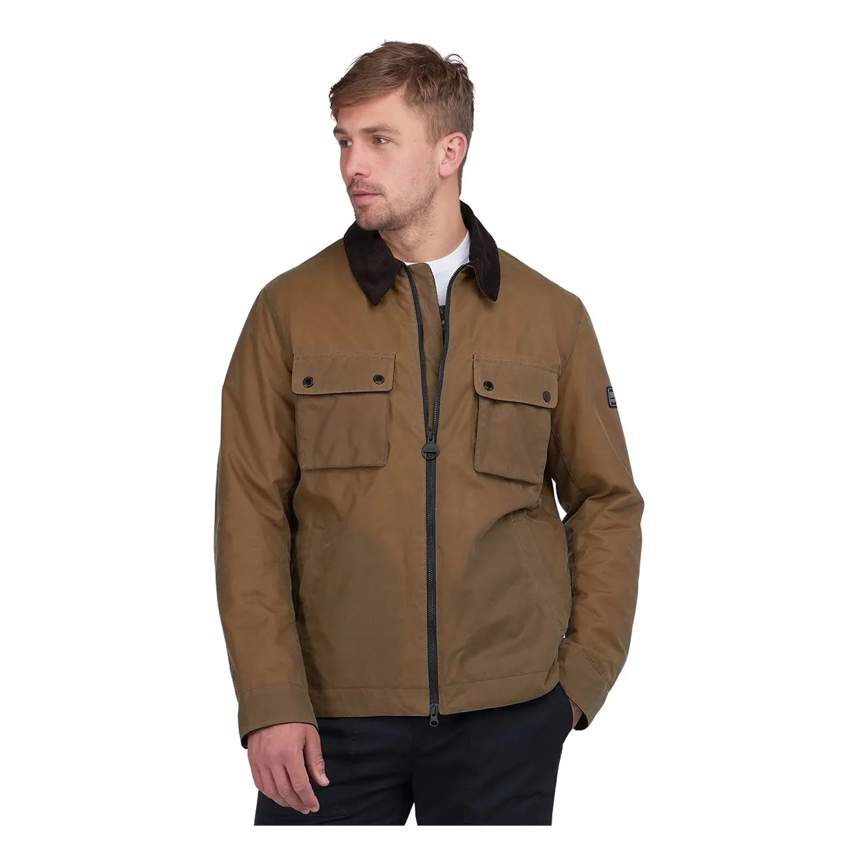 Giubbino Barbour International Accellerator Baffins Wax Jacket Marrone