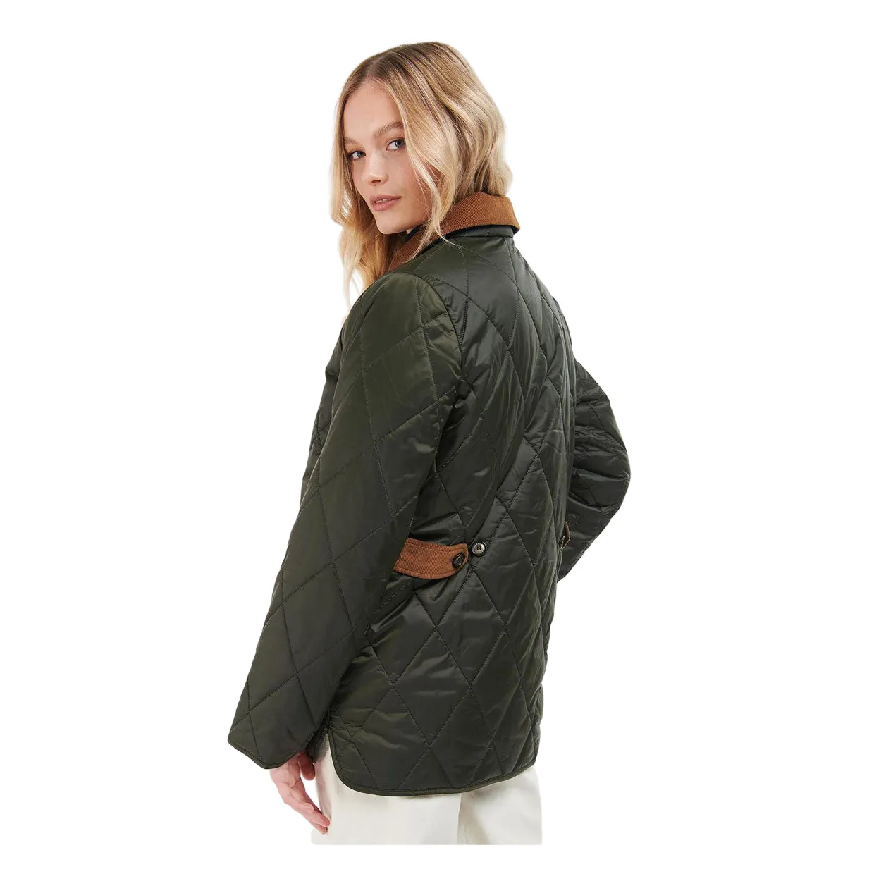 Giubbino Donna Barbour Trapuntato Bragar Verde