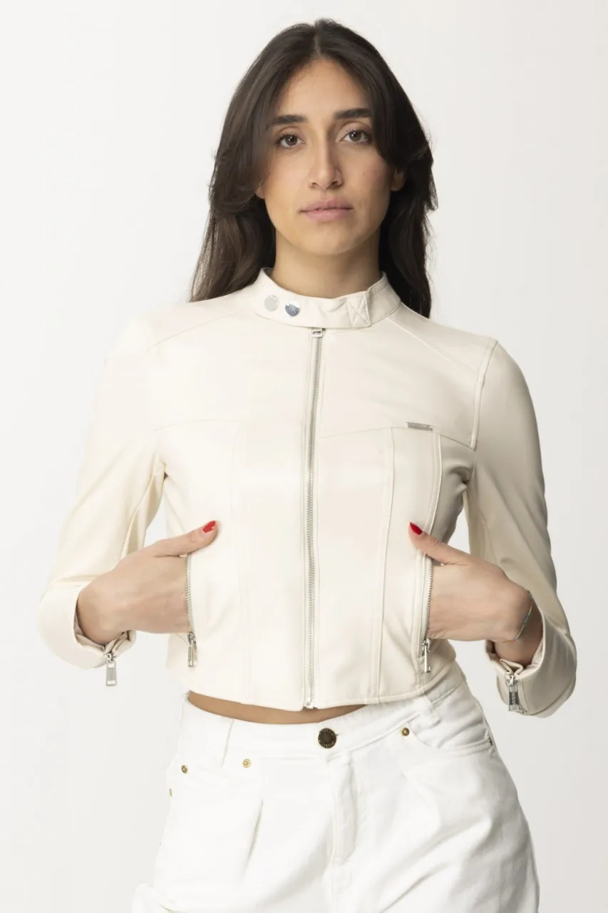 Giubbotto biker DOVE WHITE MULTI