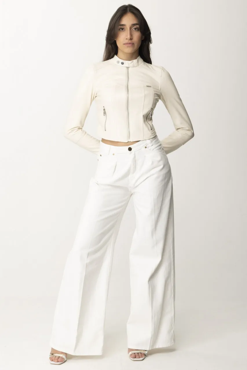 Giubbotto biker DOVE WHITE MULTI