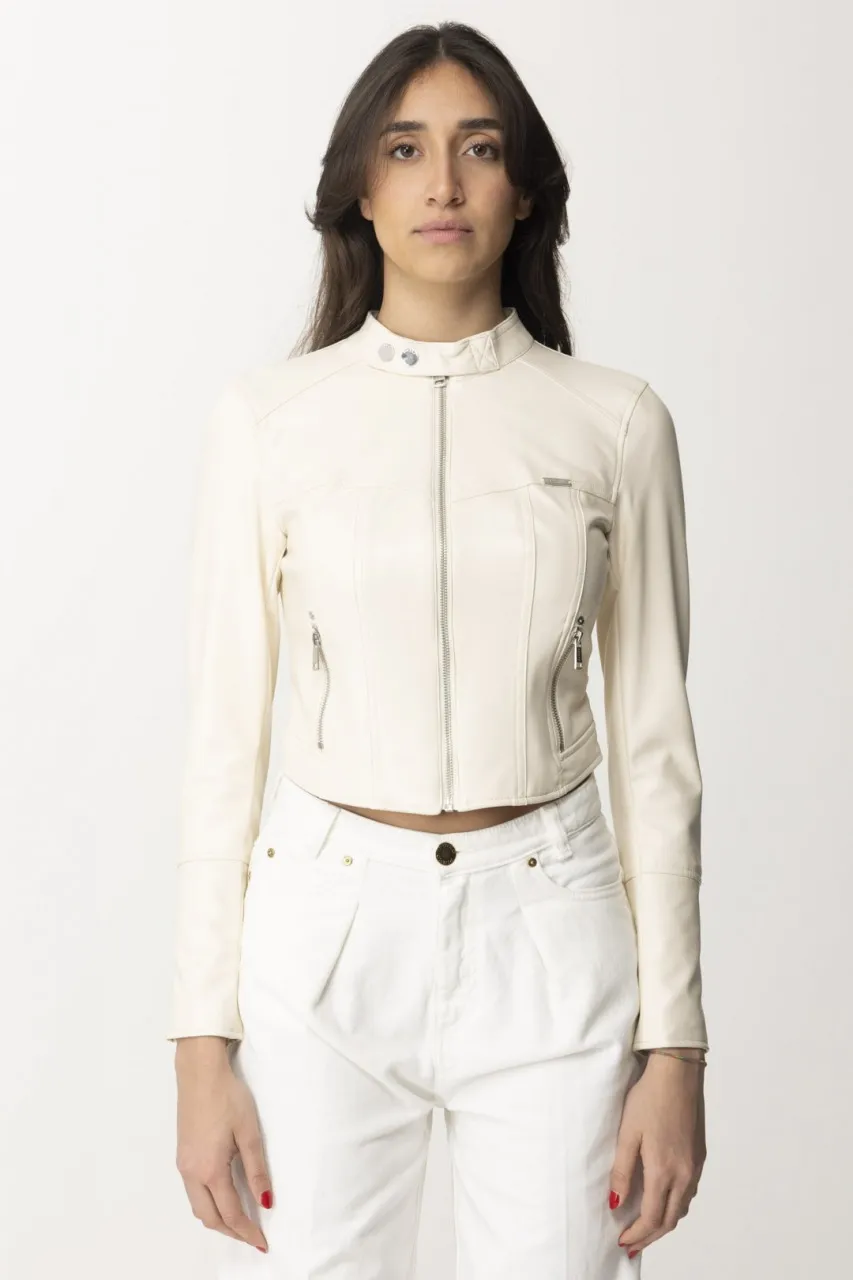 Giubbotto biker DOVE WHITE MULTI