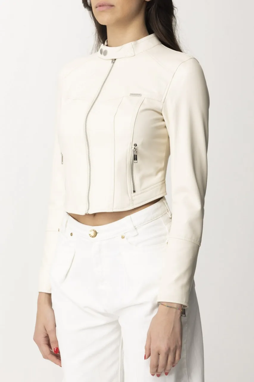 Giubbotto biker DOVE WHITE MULTI