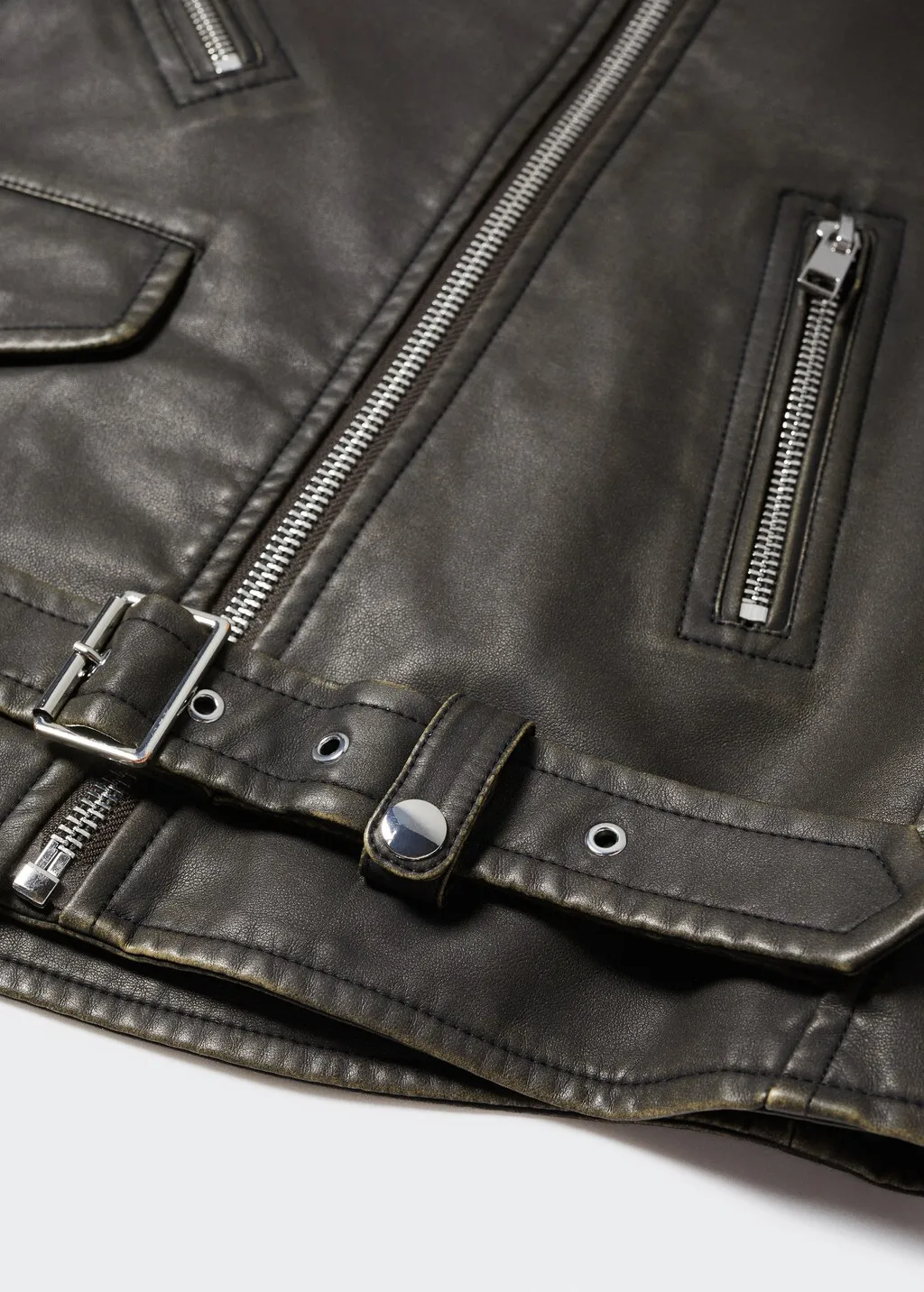 Giubbotto biker effetto consumato