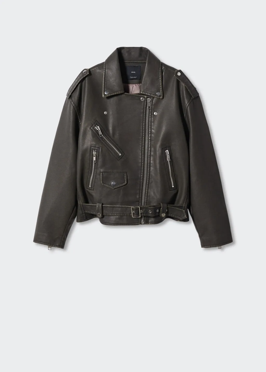 Giubbotto biker effetto consumato