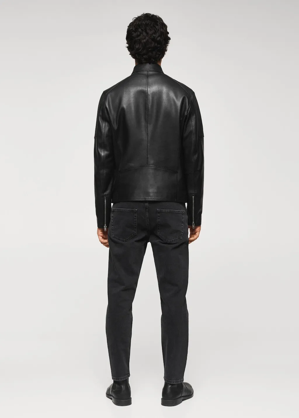 Giubbotto biker pelle zip