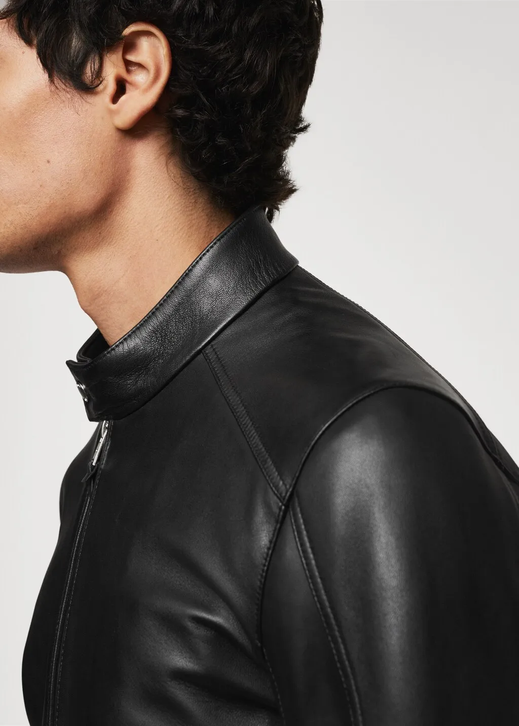 Giubbotto biker pelle zip
