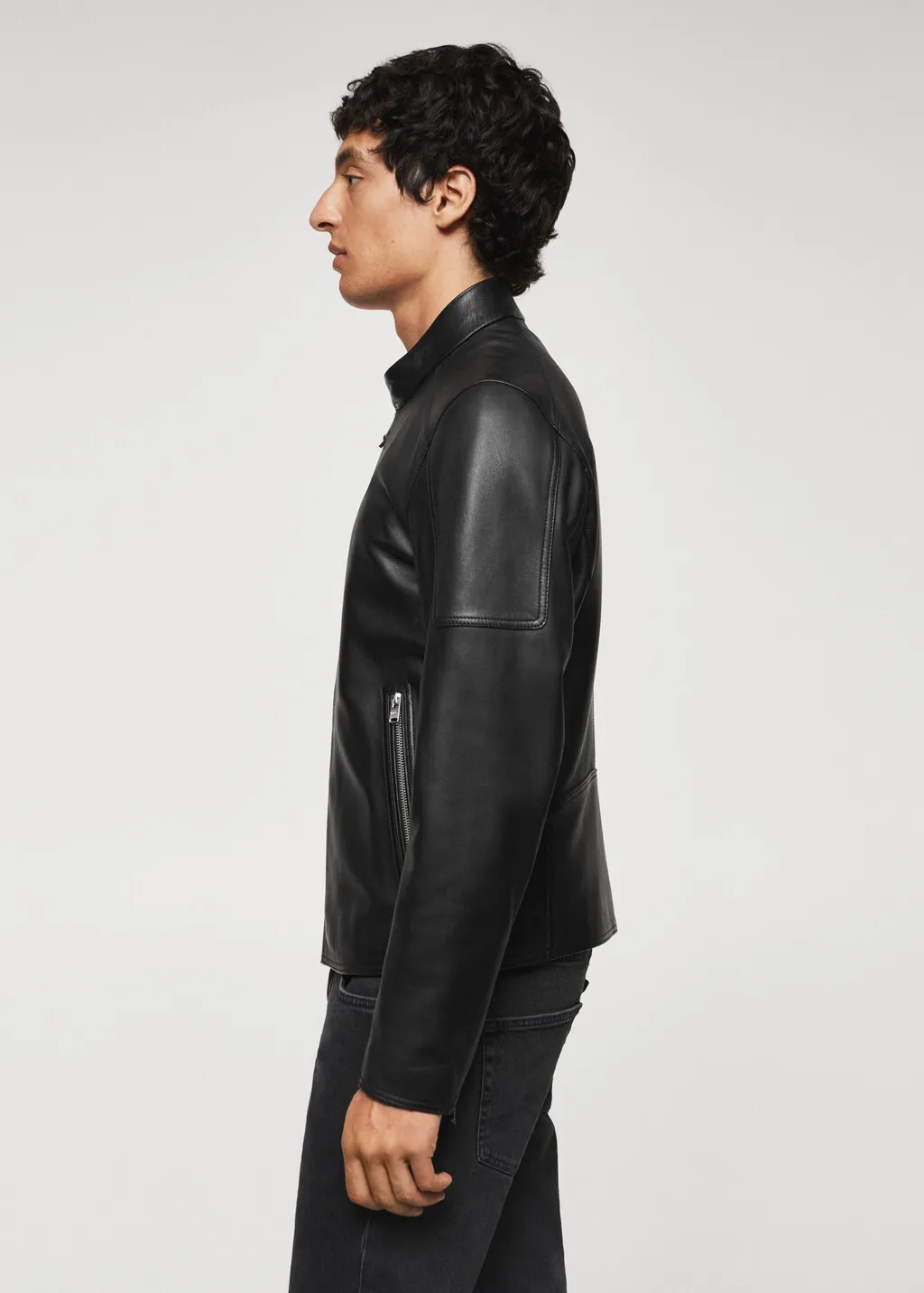 Giubbotto biker pelle zip