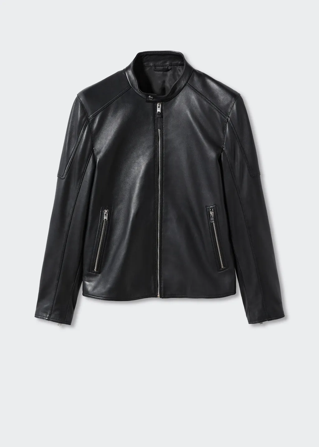 Giubbotto biker pelle zip