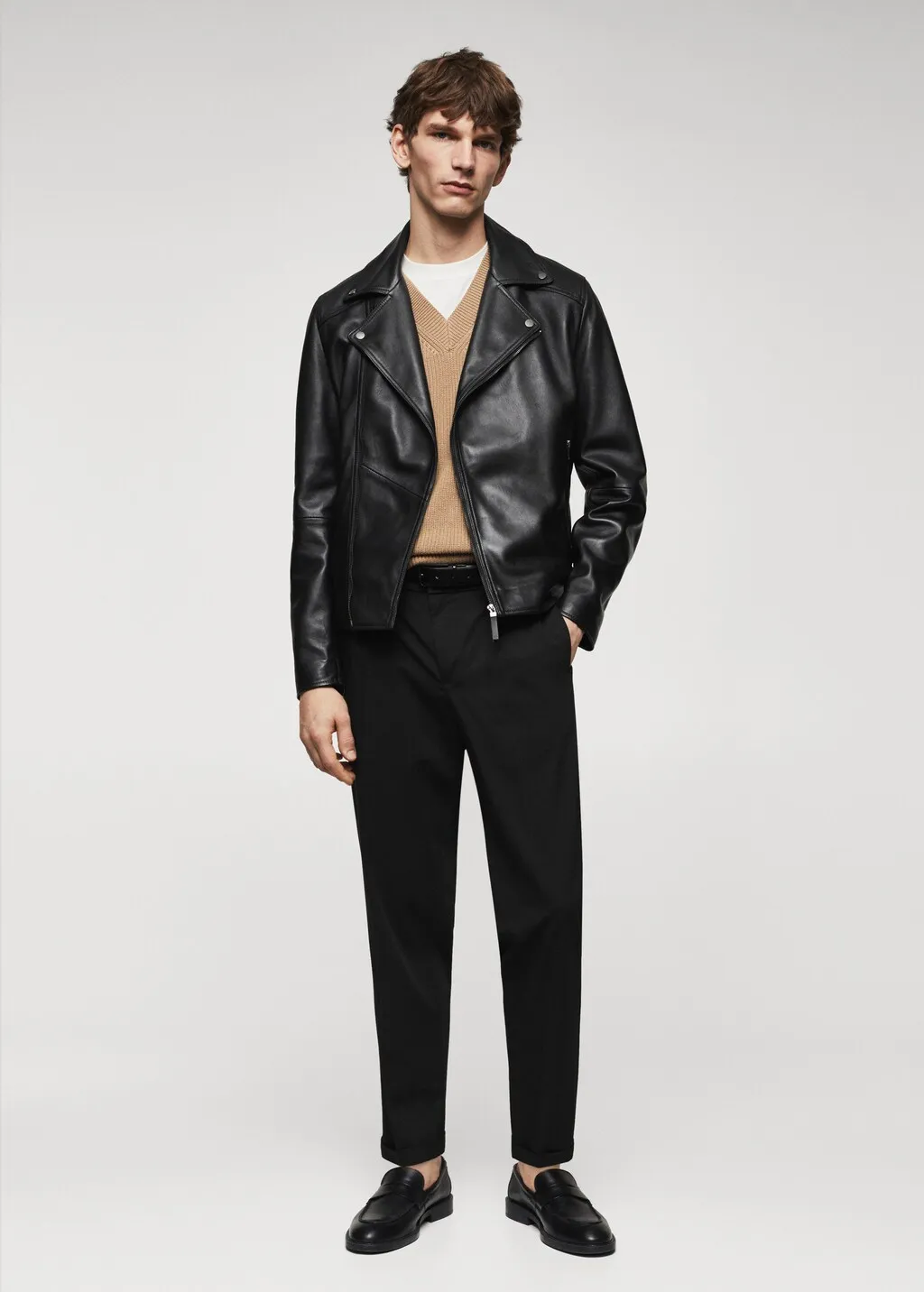 Giubbotto biker pelle