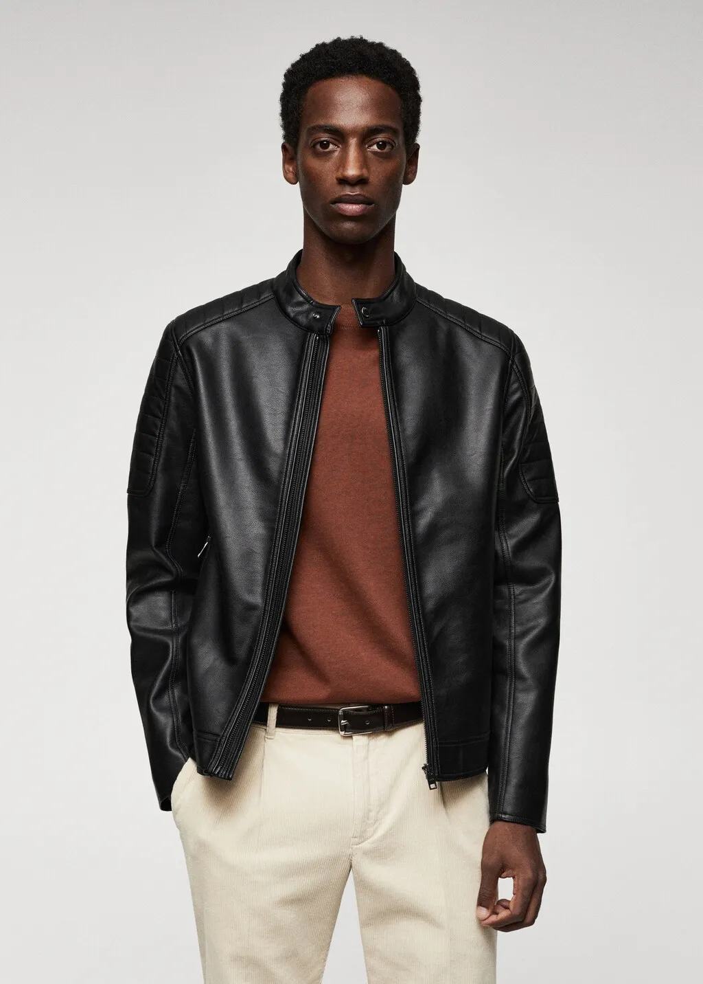 Giubbotto biker similpelle