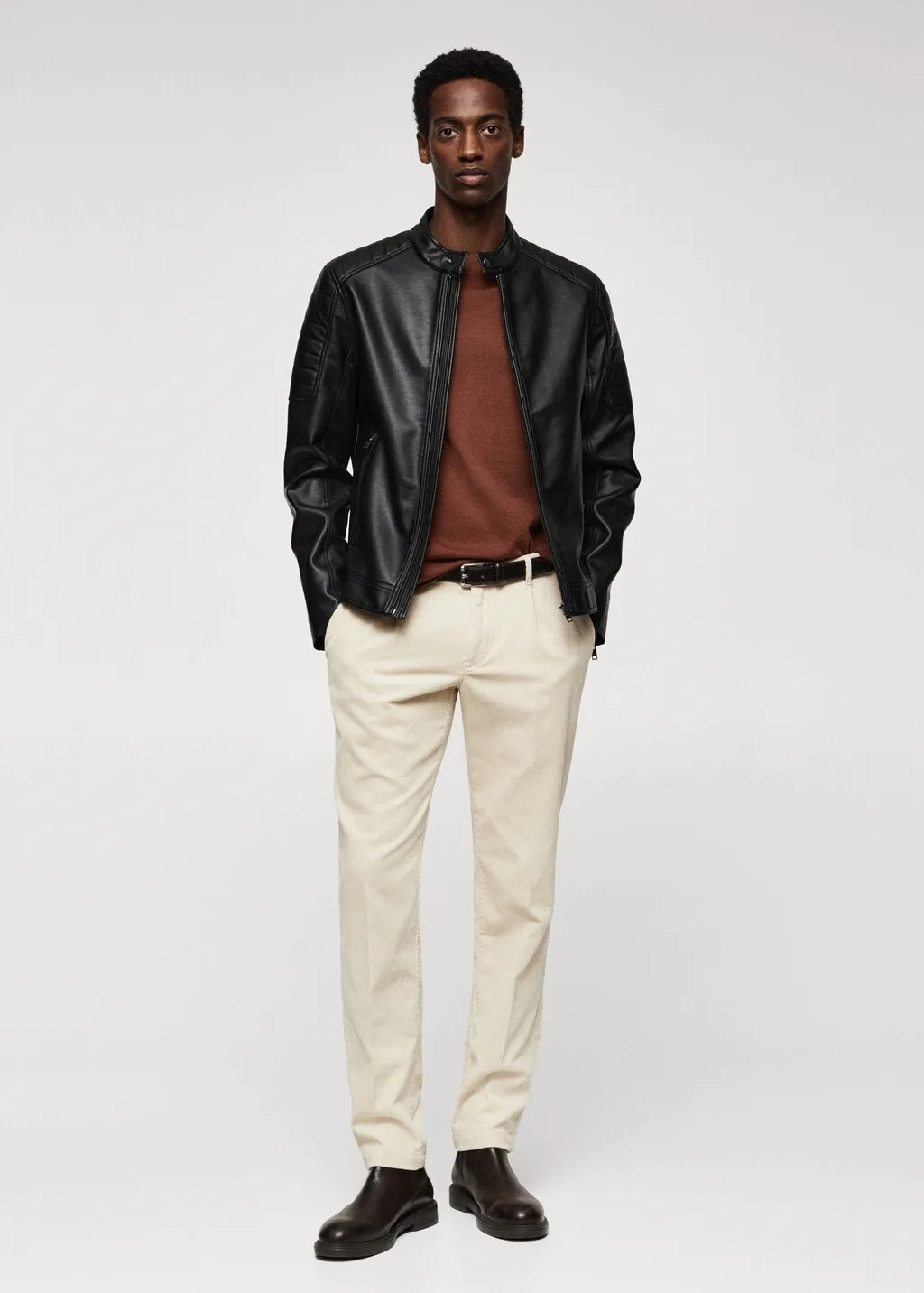 Giubbotto biker similpelle