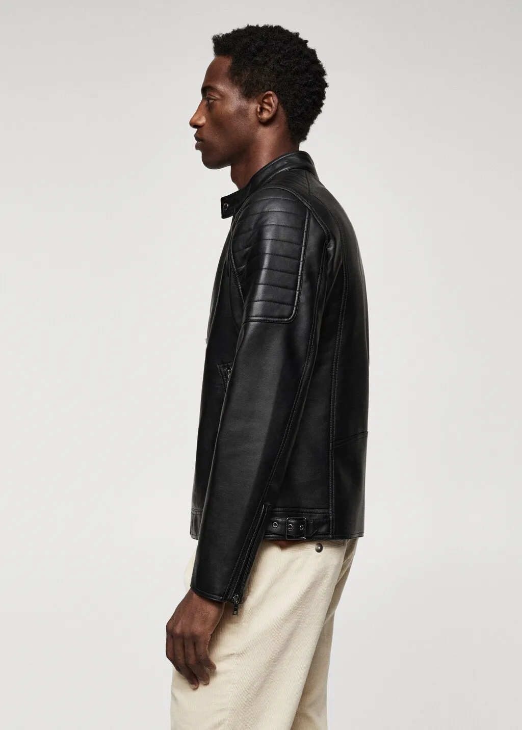 Giubbotto biker similpelle