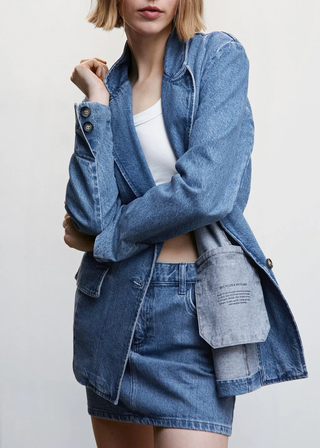 Giubbotto denim tasche
