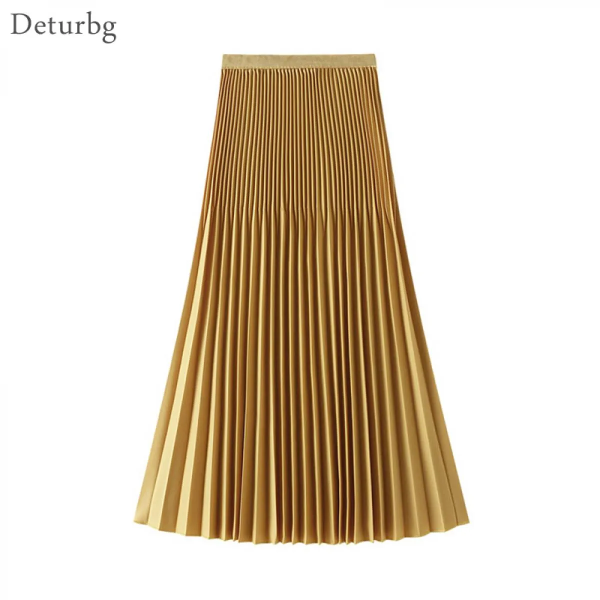 Gonna longuette a pieghe in vita Gonne da donna Tinta unita da donna Elegante