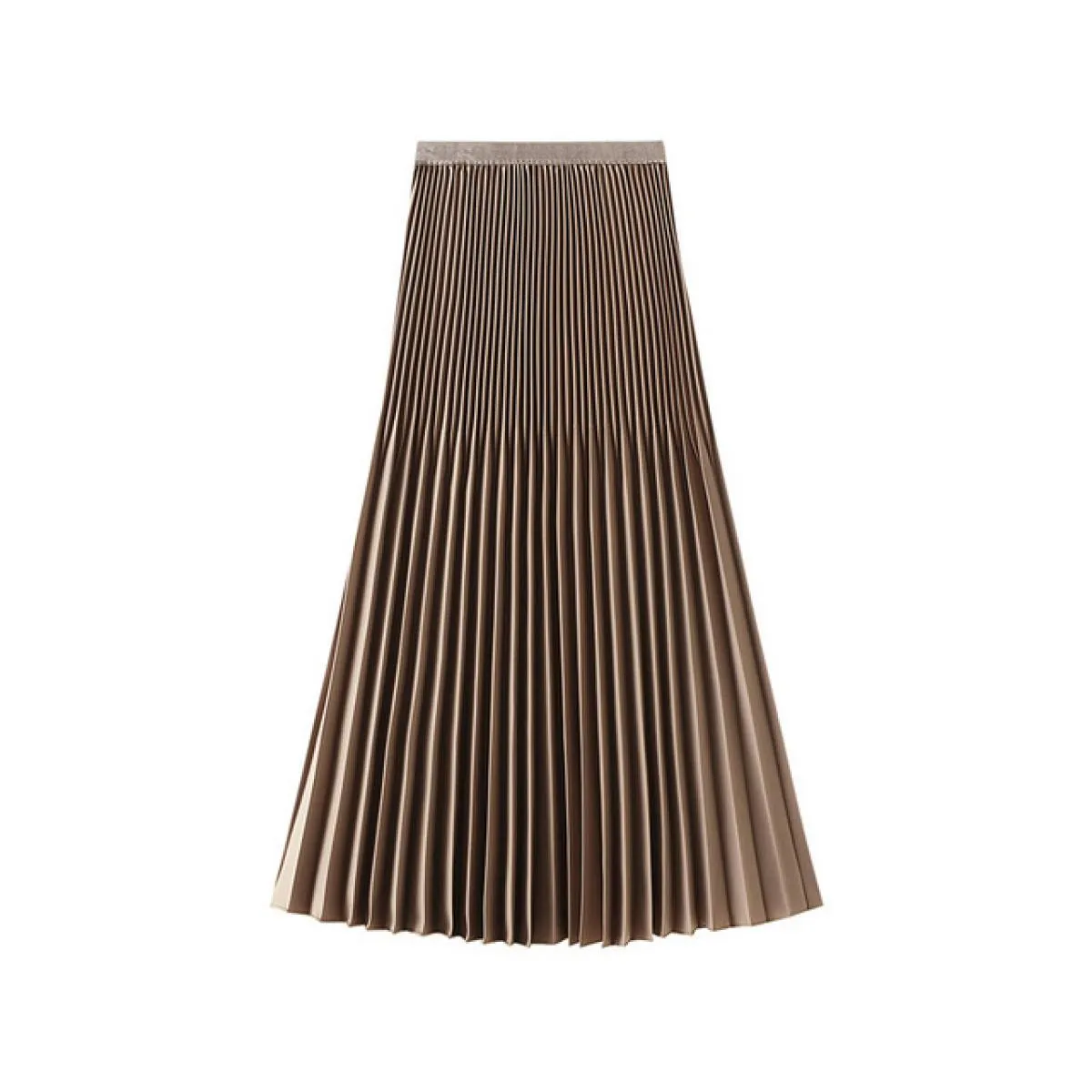 Gonna longuette a pieghe in vita Gonne da donna Tinta unita da donna Elegante