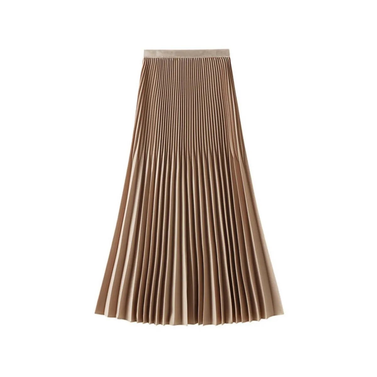 Gonna longuette a pieghe in vita Gonne da donna Tinta unita da donna Elegante