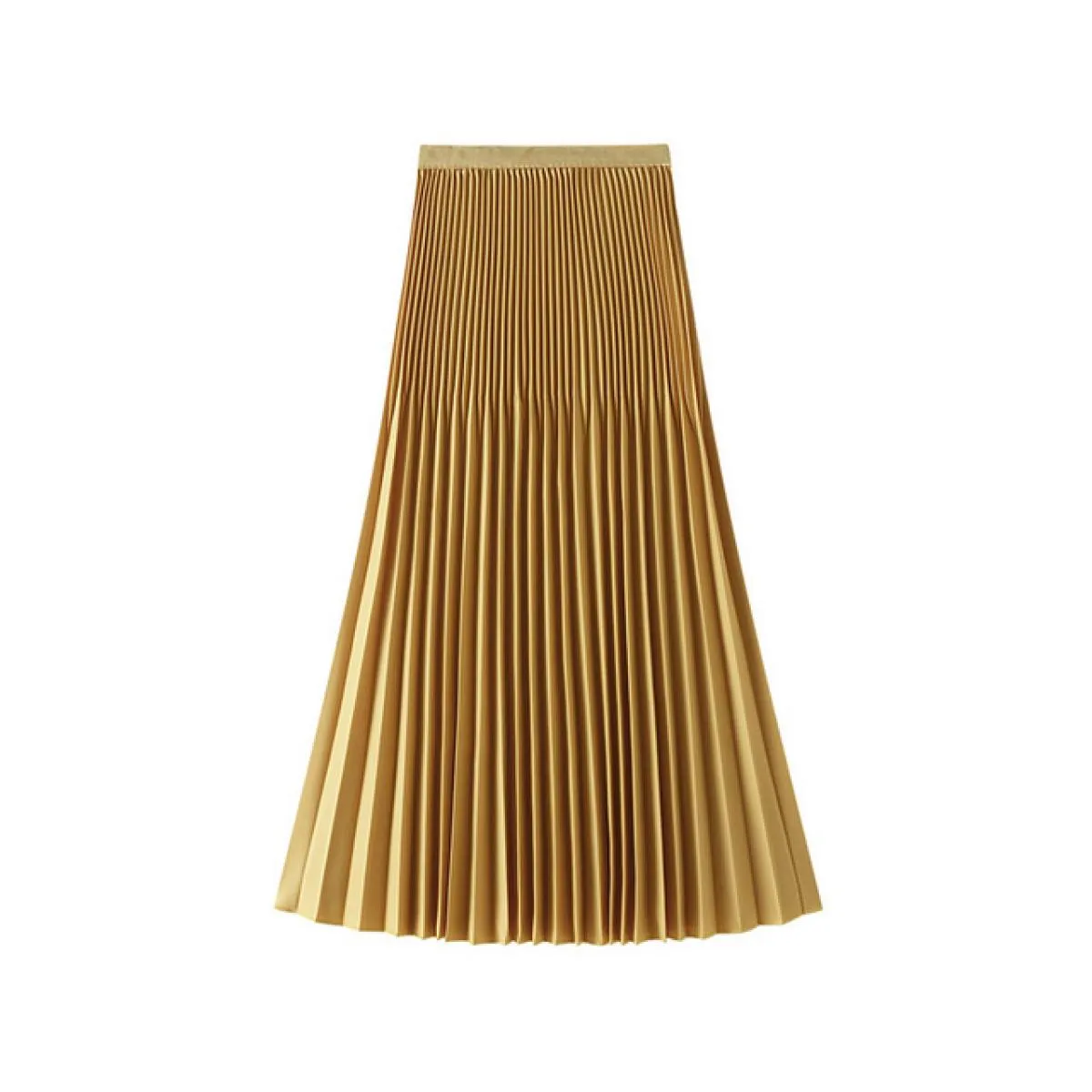 Gonna longuette a pieghe in vita Gonne da donna Tinta unita da donna Elegante
